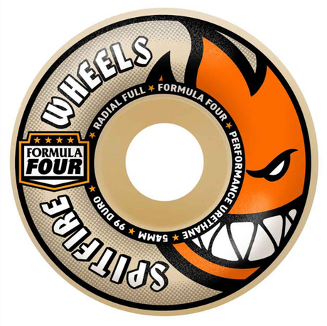 Spitfire F4 Radial Full Wheels Set Natural Orange 54/99