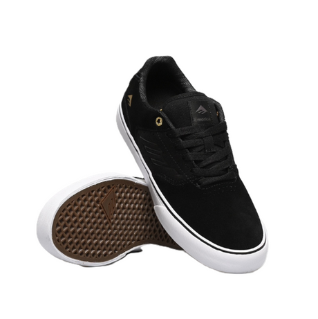 Emerica Vulc Low Core Skate Shoes Black Gold White 9
