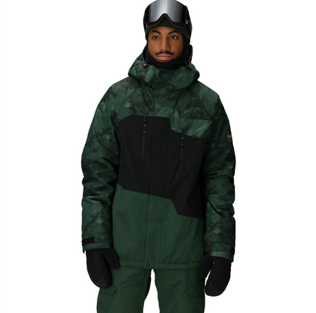 686 Geo Insulated Jacket Mens Moss Green Color Block