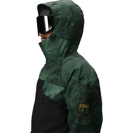 686 Geo Insulated Jacket Mens Moss Green Color Block