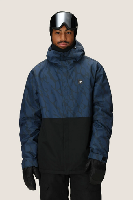 686 Foundation Jacket Mens Navy Fractured Color Block M