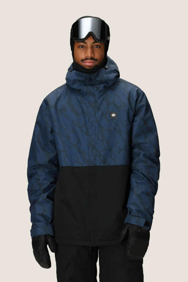 686 Foundation Jacket Mens Navy Fractured Color Block