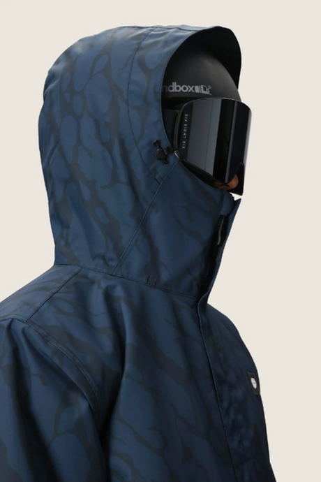 686 Foundation Jacket Mens Navy Fractured Color Block