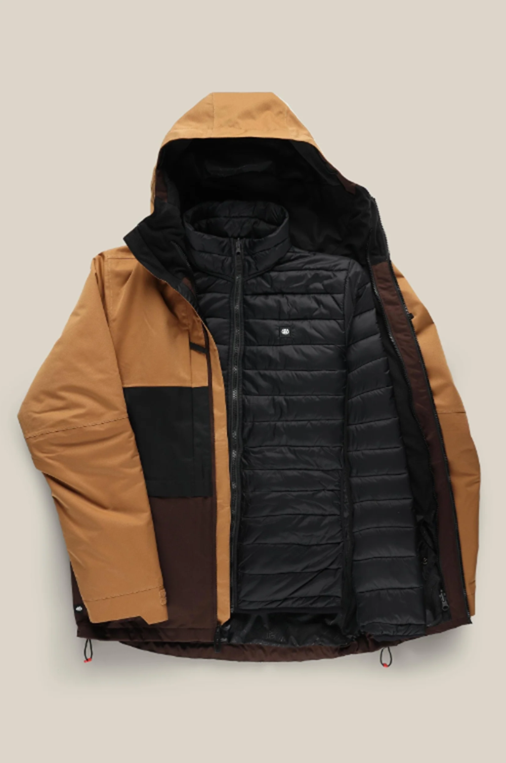 686 Smarty 3 in 1 Form Jacket Mens Caramel Color Block