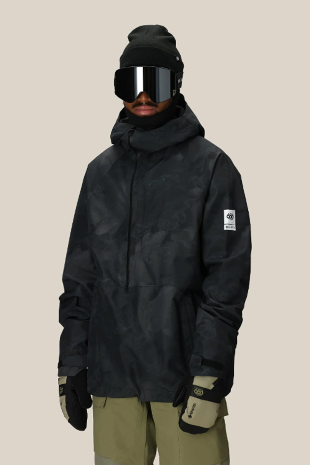 686 Gore Fragment Shell Anorak Mens Black Hemisphere XL