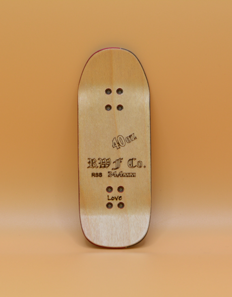 Red Wolf Happy Little Trees Fingerboard Deck Blue 34x94