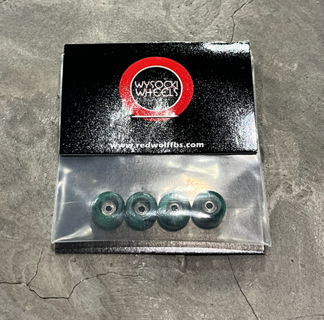 Wysocki Conical Fingerboard Wheels Teal Black Swirl 8.1mm