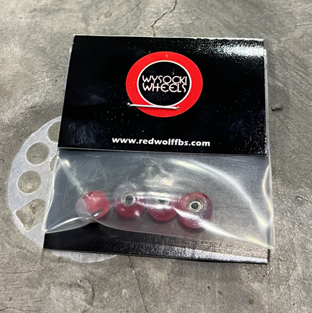 Wysocki Skate Shape Fingerboard Wheels Clear Red 7.5mm60d