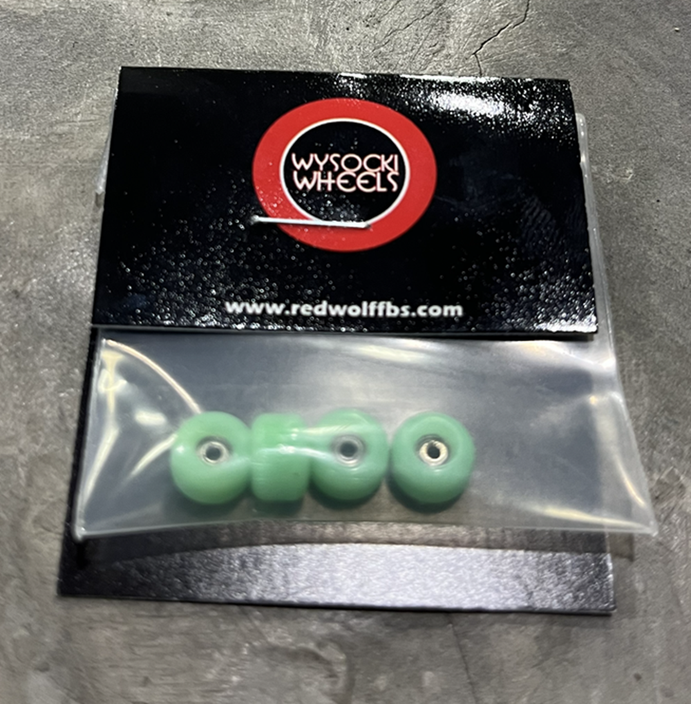 Wysocki Skate Shape Fingerboard Wheels Light Green 7.5mm60d