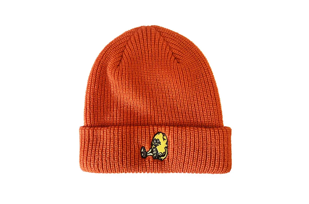 Heroin Egg Cuff Beanie Neon Orange One Size