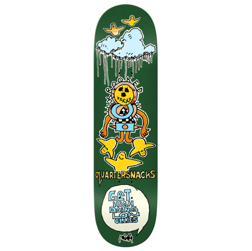 Krooked Snack Get High Skateboard Deck Green 8.25