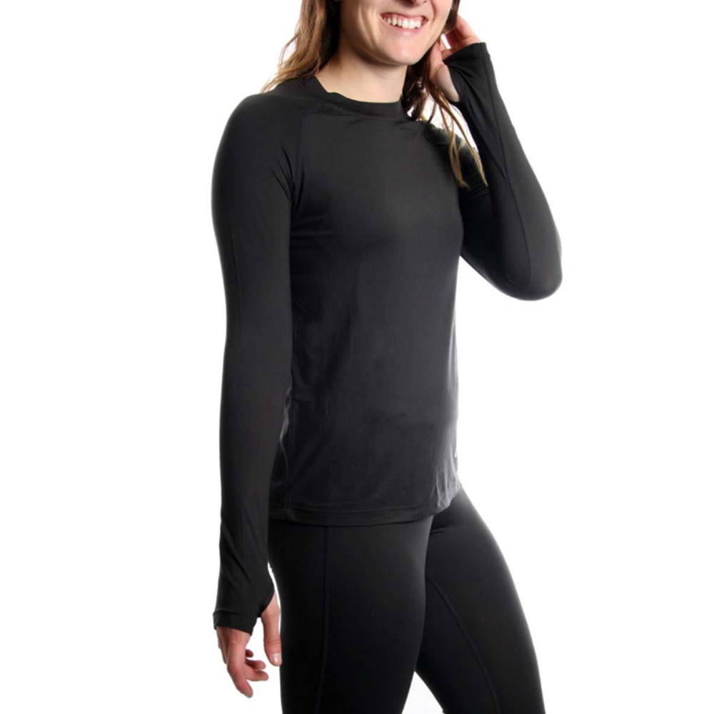 WintersEdge Light Weight Base Layer Top Womens Charcoal XS