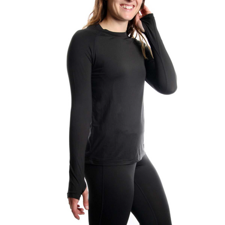 WintersEdge Light Weight Base Layer Top Womens Charcoal
