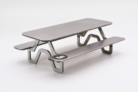 GrindRight Fingerboard Picnic Table Raw Silver 8inch