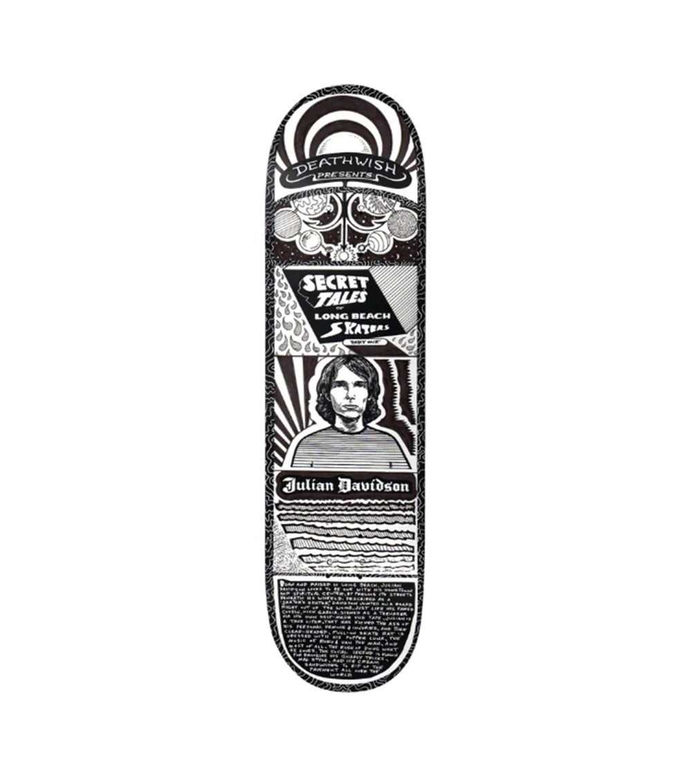 Deathwish Secret Tales Skateboard Deck Black White 8.5 wb14.5