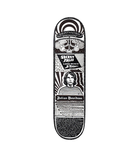 Deathwish Secret Tales Skateboard Deck Black White 8.5 wb14.5