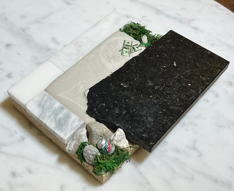 223 Fingerboard Spot Park Marble Rock Pile Black White 6x5