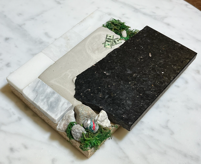 223 Fingerboard Spot Park Marble Rock Pile Black White 6x5