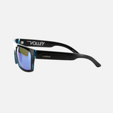 Carve Volley Polarized Injected Sunglasses Blue Clear Black Fade Blue Chrome Grey