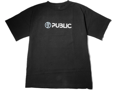 Public Logo Tshirt Black White XL