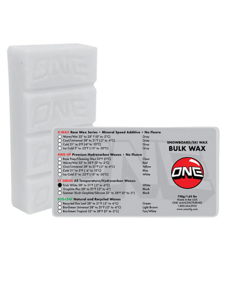 OneBall Trick Wax Bulk Large Bar White 750grams