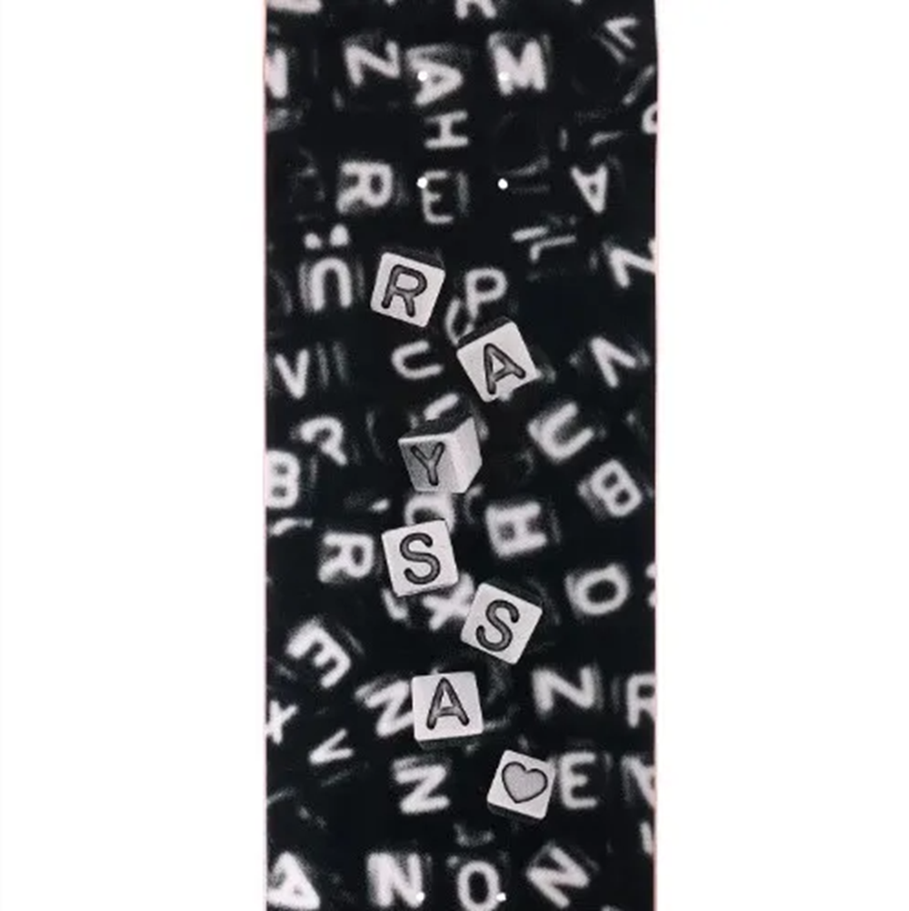 April Leal Beads Skateboard Deck Black White 8