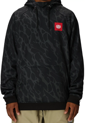 686 Bonded Fleece Hoody Mens Black Fracture Print