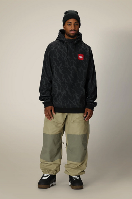686 Bonded Fleece Hoody Mens Black Fracture Print