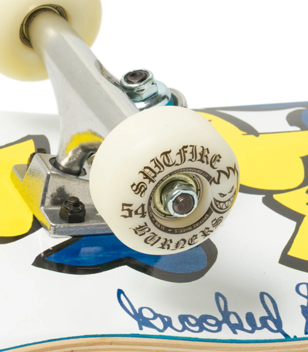 Krooked Birds Skateboard Complete White Blue Yellow 7.75x13WB