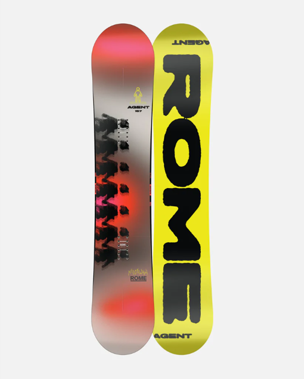 Rome Agent Snowboard 2026 Red Grey 155 WIDE