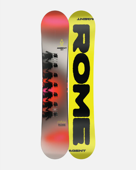 Rome Agent Snowboard 2026 Red Grey 155 WIDE