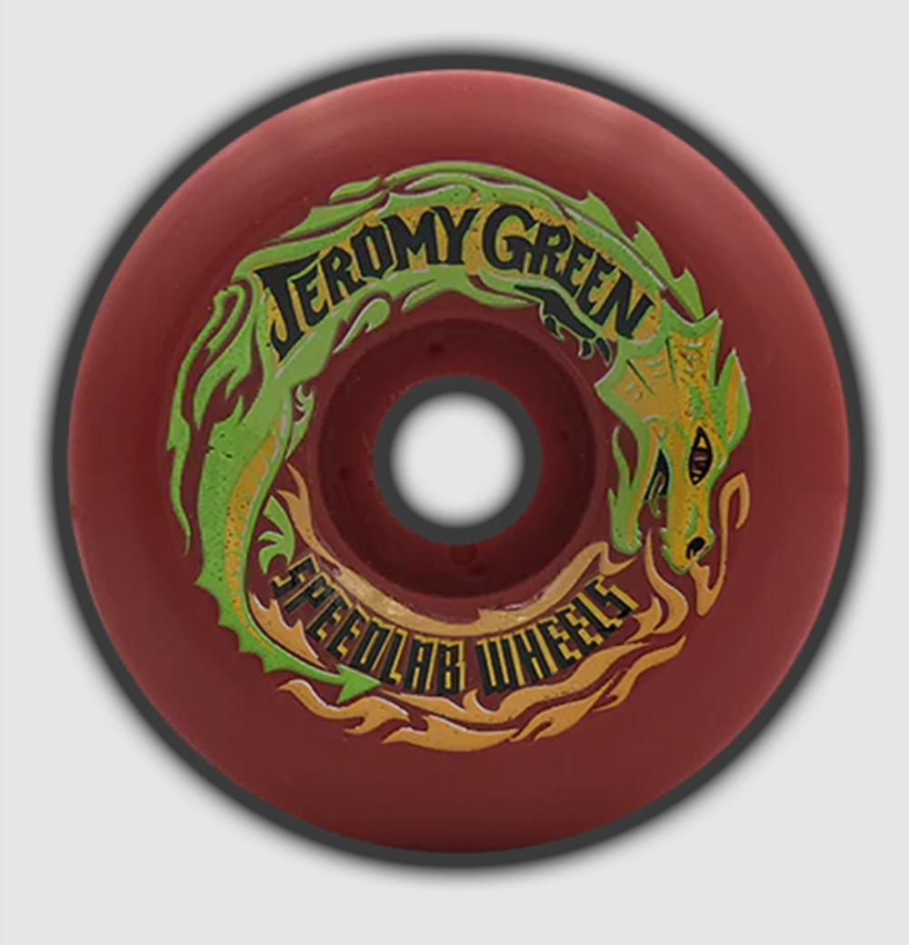SpeedLab Green Pro Wheels Set Red/Green 59mm/99a
