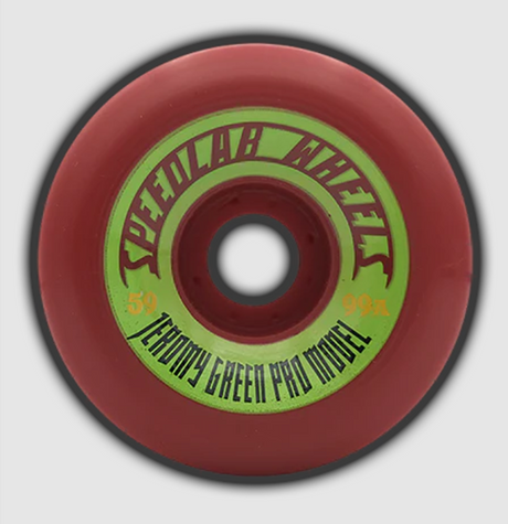 SpeedLab Green Pro Wheels Set Red/Green 59mm/99a