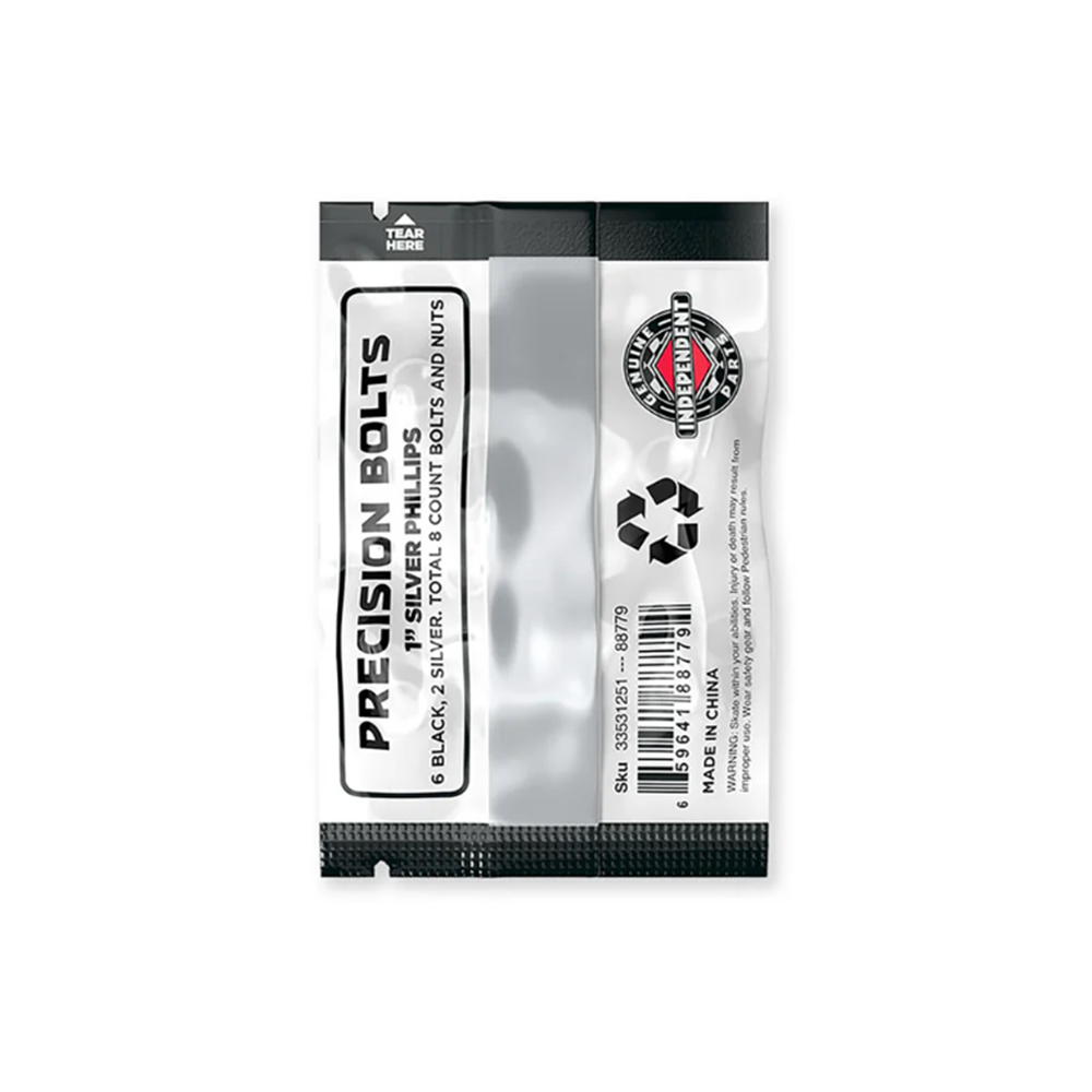 Independent Precision Bolts Hardware Silver Black 1"