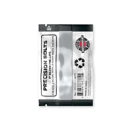 Independent Precision Bolts Hardware Silver Black 1"