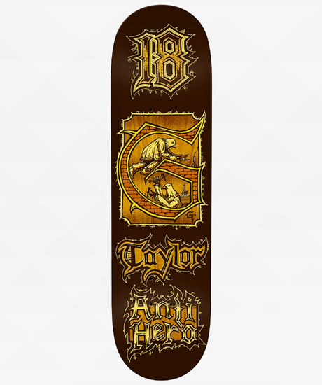 Anti Hero Grant Taylor Midieval Skateboard Deck Brown 8.38 wb14.5