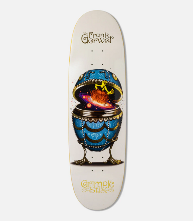 Anti Hero Gerwer Grimple Fabrage Skateboard Deck White 9.0 wb14.5