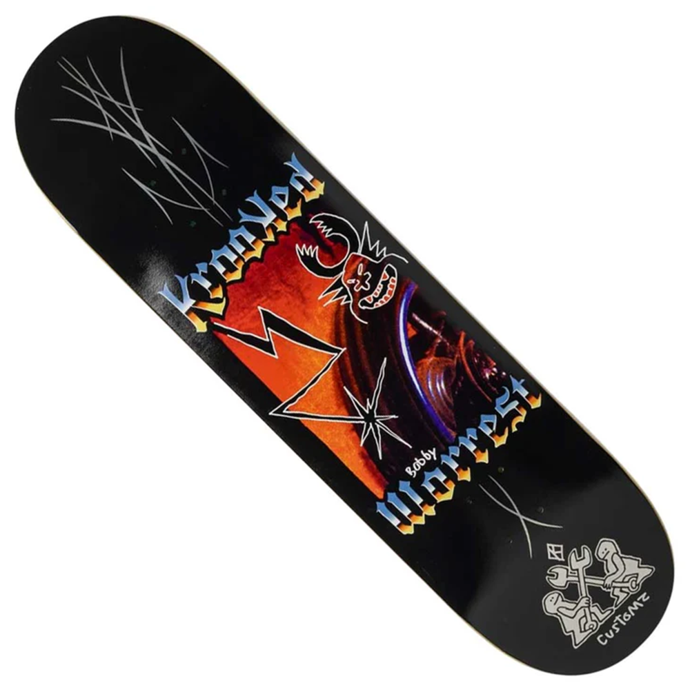 Krooked Worrest Charm Slik Twin Skateboard Deck Black 8.3 wb14.4