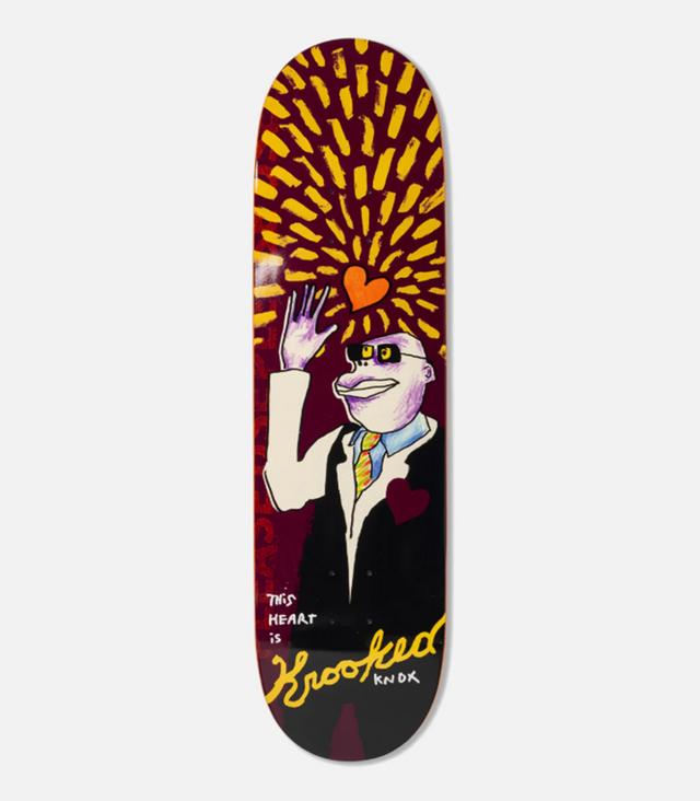 Krooked Knox This Heart Skateboard Deck Burgundy 8.38 wb14.3