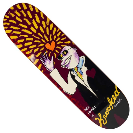 Krooked Knox This Heart Skateboard Deck Burgundy 8.38 wb14.3