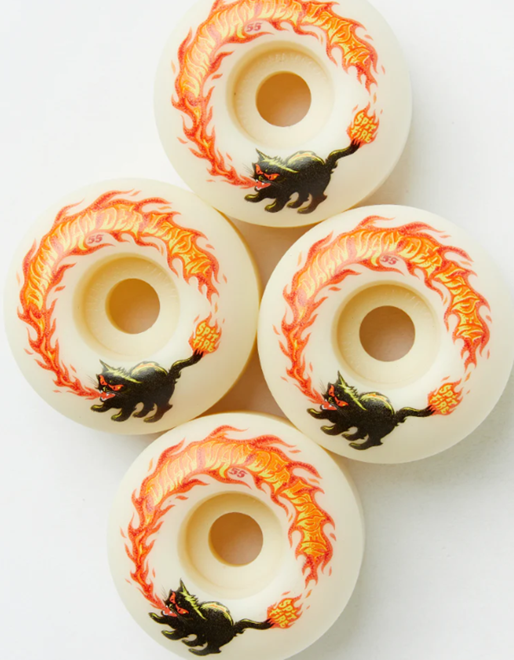 Spitfire Daan Pyrocat F4 Classics Skateboard Wheels White Orange 55/99