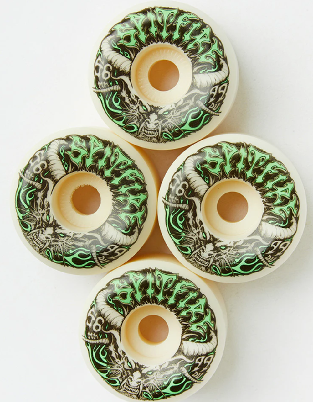Spitfire TM Demon Redux F4 Skateboard Wheels White Green 56/99