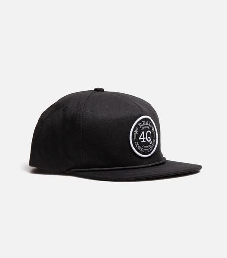 Real 4Q Logo Rope Hat Black Snapback