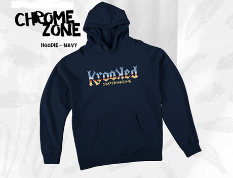 Krooked ChromeZone Hoodie Navy Yellow XL