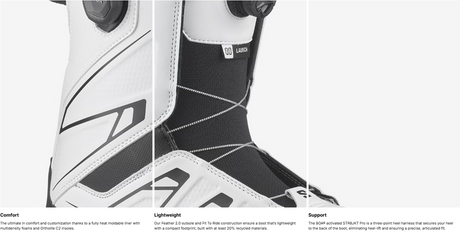 Salomon Launch BOA SJ Snowboard Boots 2026 Black White 10