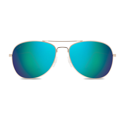 Abaco Avery Polarized Sunglasses Gold Ocean Mirror