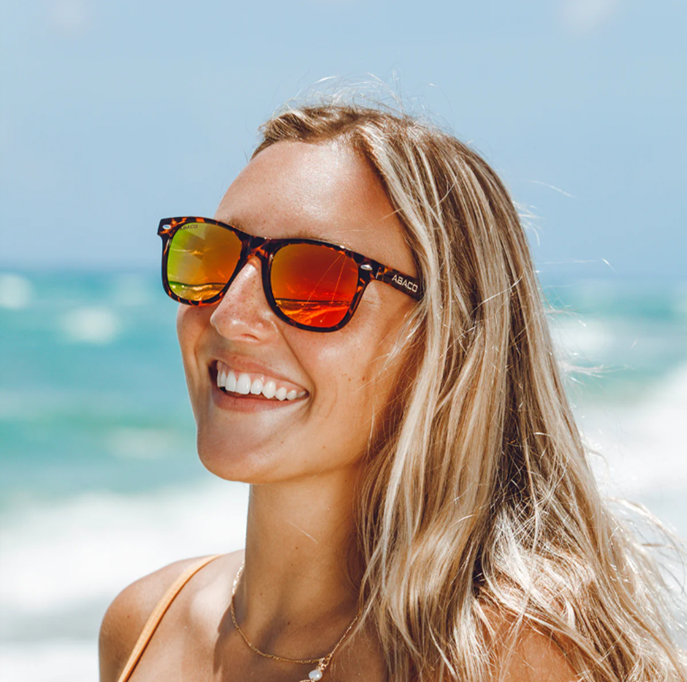 Abaco Waikiki Polarized Sunglasses Gloss Black Deep Blue Mirror