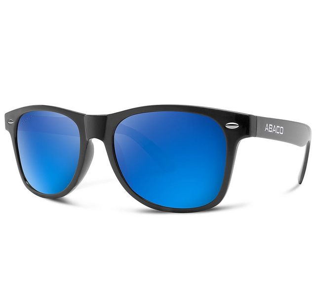 Abaco Waikiki Polarized Sunglasses Gloss Black Deep Blue Mirror