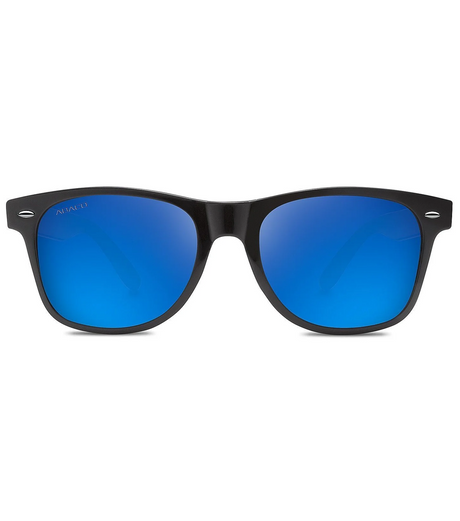 Abaco Waikiki Polarized Sunglasses Gloss Black Deep Blue Mirror