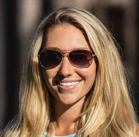 Abaco Avery Polarized Sunglasses Gold Brown Gradient